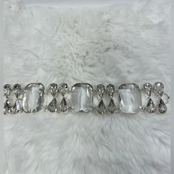 White Topaz 925 Large Necklace & Bracelet Set - Picture 5 of 8